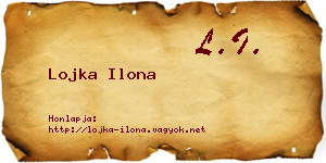 Lojka Ilona névjegykártya